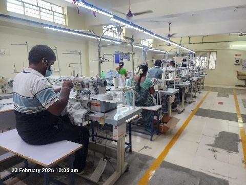 Finished garments being checked before packing